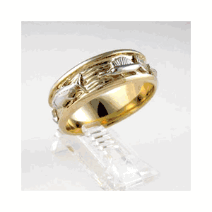 14k Gold 8mm Slam Men's 5 Fish Ring - 733 M