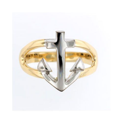 14k Gold Anchor Ring - 756