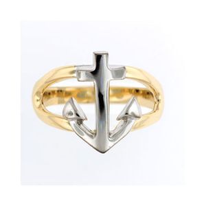 14k Gold Anchor Ring - 756