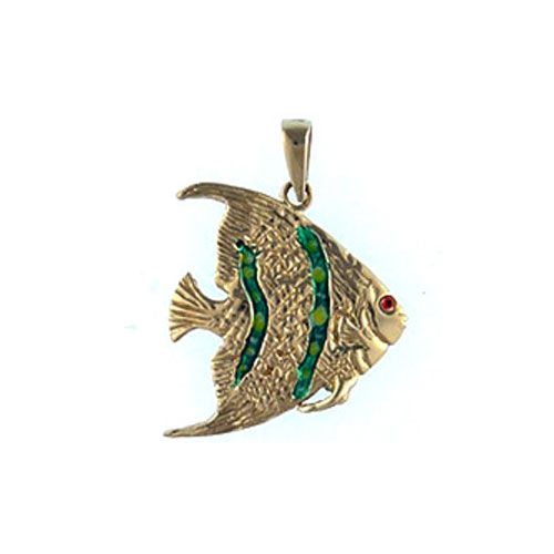 14k Gold Angelfish Pendant - 186