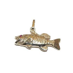 14k Gold Bass - Solid Pendant - 006