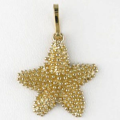 14k Gold Bumpy Starfish Large Pendant - 216
