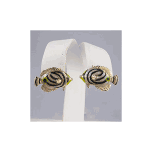 14k Gold Butterfly Fish Earrings - 663 E