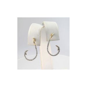 14k Gold Circle Hook with Diamond Earrings - 658DL