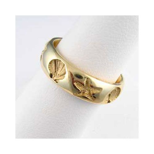14k Gold Comfort Fit Reef Ring - 725