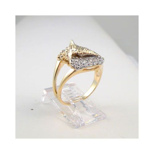 14k Gold Conch Diamond Ring - 765 D