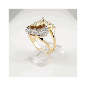 14k Gold Conch Diamond Ring - 766 D