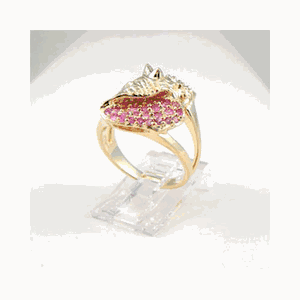 14k Gold Conch Sapphire Ring - 766 S