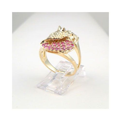 14k Gold Conch Sapphire Ring - 766 S