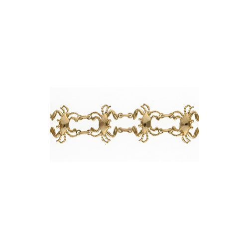 14k Gold Crab 7 Inch Bracelet- 522