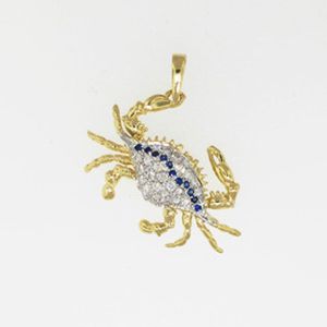 14k Gold Crab Claw Hung Pendant - 290 DS