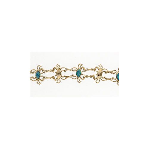 14k Gold Crab with Opal 7 Inch Bracelet - 522 O