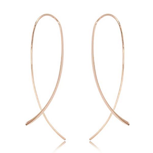 14K Gold Cross Over Sweep Earrings