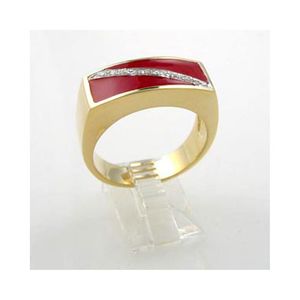 14k Gold Dive Flag with Diamond Ring - 735 D