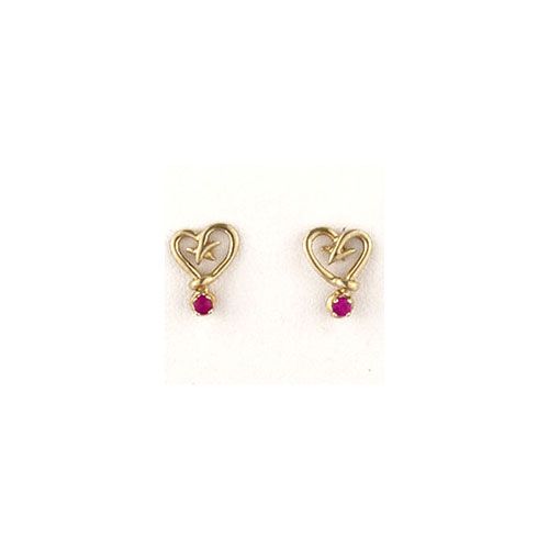 14k Gold Double Heart Hook Earrings - 635