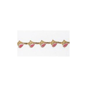 14k Gold Enamel Conch Small 7 1/4 Inch Bracelet - 559 E