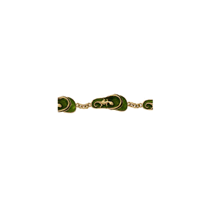 14k Gold Enamel Sandal 7 Inch Bracelet - 564
