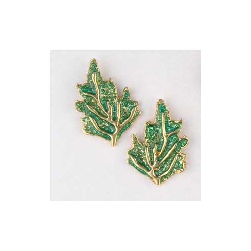 14k Gold Fan Coral Earrings - 641