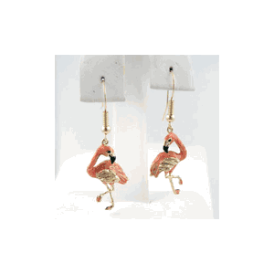 14k Gold Flamingos Earrings - 673 E