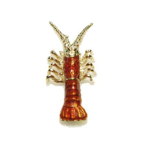 14k Gold Florida Lobster Enamel Pendant - 127 E