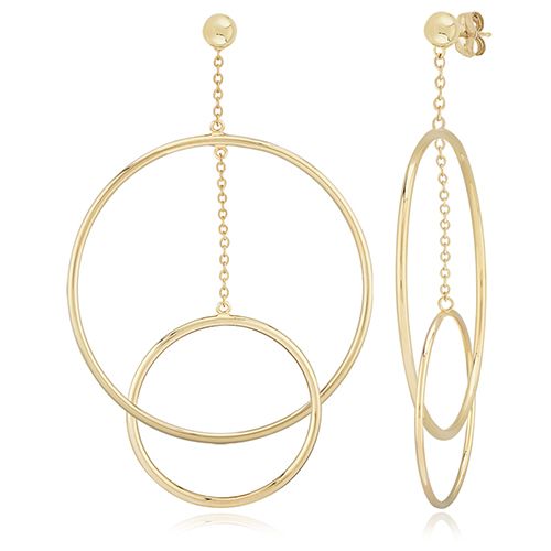 14K Gold Interlocking Dual Hoop Earrings