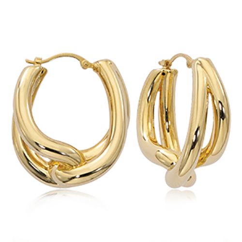 14K Gold Interlocking Tear Drops Earrings