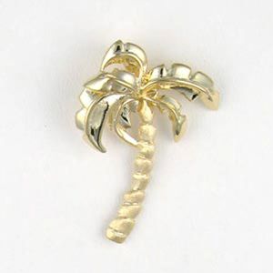 14k Gold Large Coconut Palm Pendant - 345
