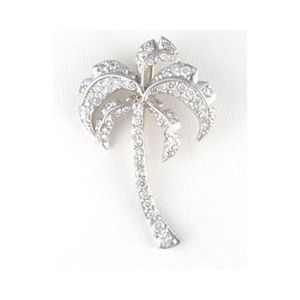 14k Gold Large Coconut Palm with Diamonds Pendant - 345 D