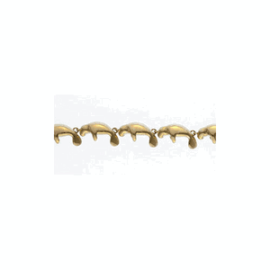 14k Gold Large Manatee 7 Inch Bracelet- 513