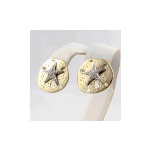 14k Gold Large Sand Dollar on Post Earrings - 645 D
