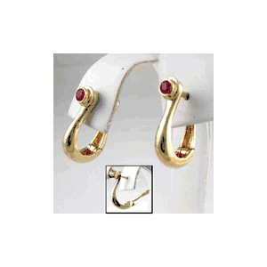 14k Gold Large Shackle Hinged Earrings - 639 S