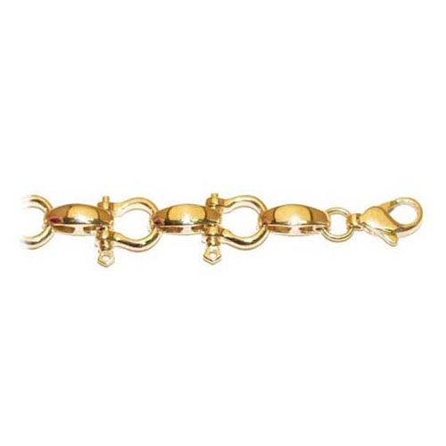 14k Gold Large Shackle 8 3/4 Inch Bracelet - 519