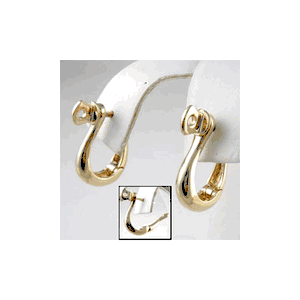 14k Gold Large Shackle Hinged Earrings - 639