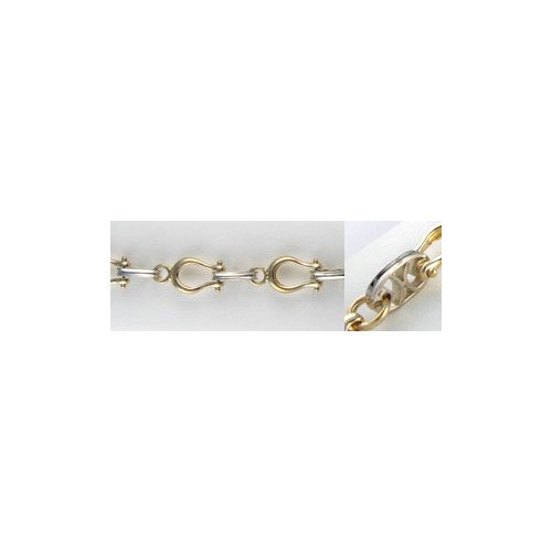 14k Gold Large Shackle Pulley 8 1/2 Inch Bracelet - 536