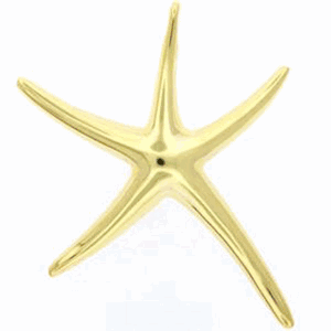 14k Gold Large Spider Starfish Pendant - 200