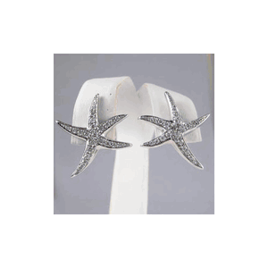 14k Gold Large Stars Diamond Earrings - 666 D