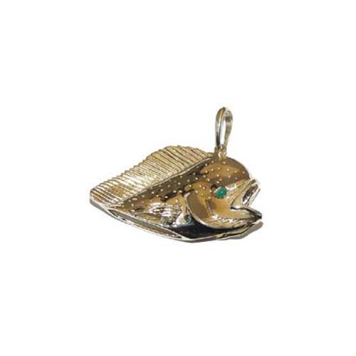14k Gold Mahi Head Pendant - 102