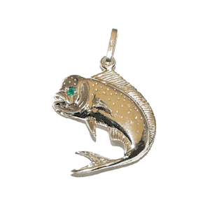 14k Gold Mahi Solid Pendant - 104