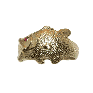 14k Gold Man Bass Ring - 701