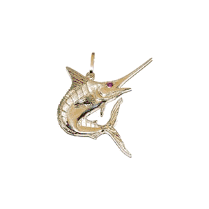 14k Gold Marlin Pendant - 109
