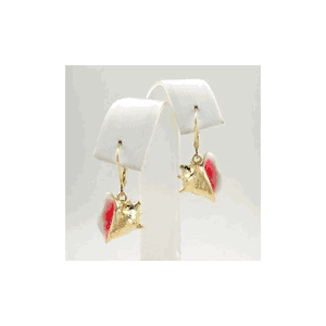 14k Gold Medium Conch Dangle Plain Earrings - 656