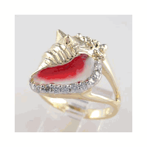 14k Gold Medium Conch Diamond Edge Ring - 766 DE