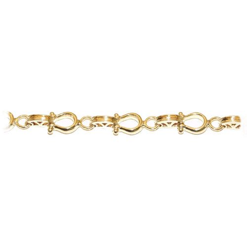 14k Gold Medium Shackle Pulley 7 Inch Bracelet - 531