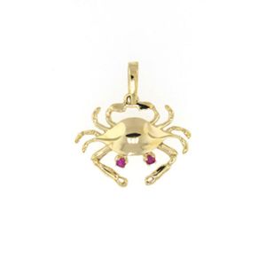 14k Gold Medium Blue Crab Pendant - 210