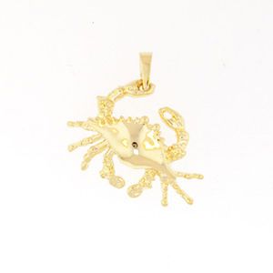 14k Gold Medium Claw Crab Pendant - 386
