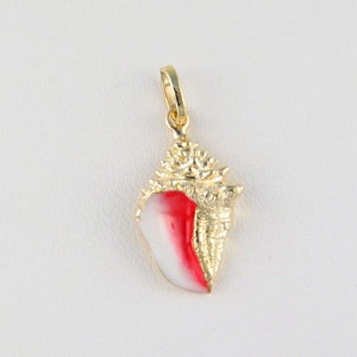 14k Gold Medium Conch Hollow Pendant - 294 HE