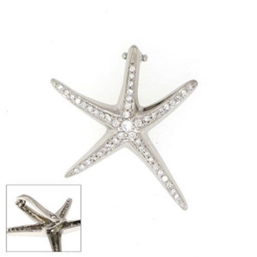 14k Gold Medium Diamond Star with Clip Pendant - 211 DC