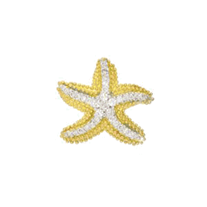 14k Gold Medium Luxe Starfish with Diamonds Pendant - 424 D