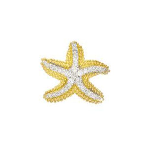 14k Gold Medium Luxe Starfish with Diamonds Pendant - 424 D