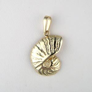 14k Gold Medium Nautilus Pendant - 267